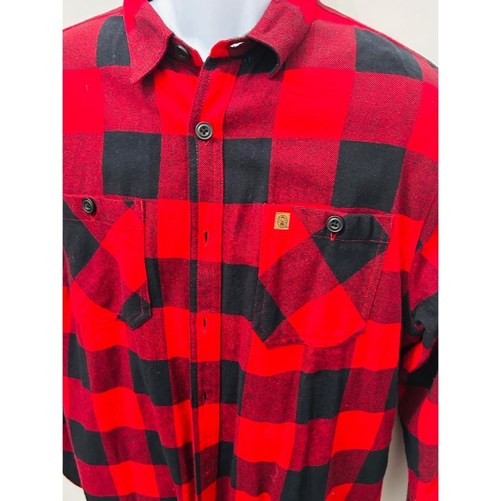 Coleman Men's Classic Plaid Flannel Shirt Red Black Buffalo Check Size Large
